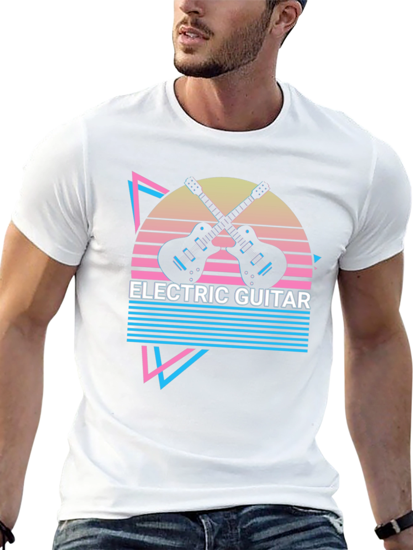 Electric Guitar Retro T-Shirt - Music Lover Tee