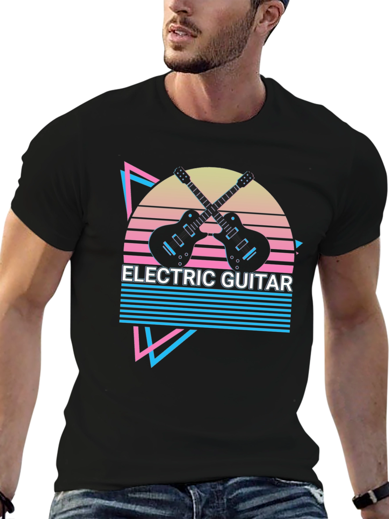Electric Guitar Retro T-Shirt - Music Lover Tee
