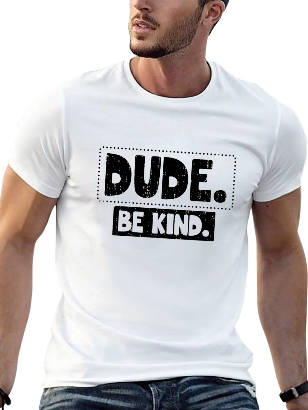 Dude Be Kind Graphic Tee - Black Cotton T-Shirt