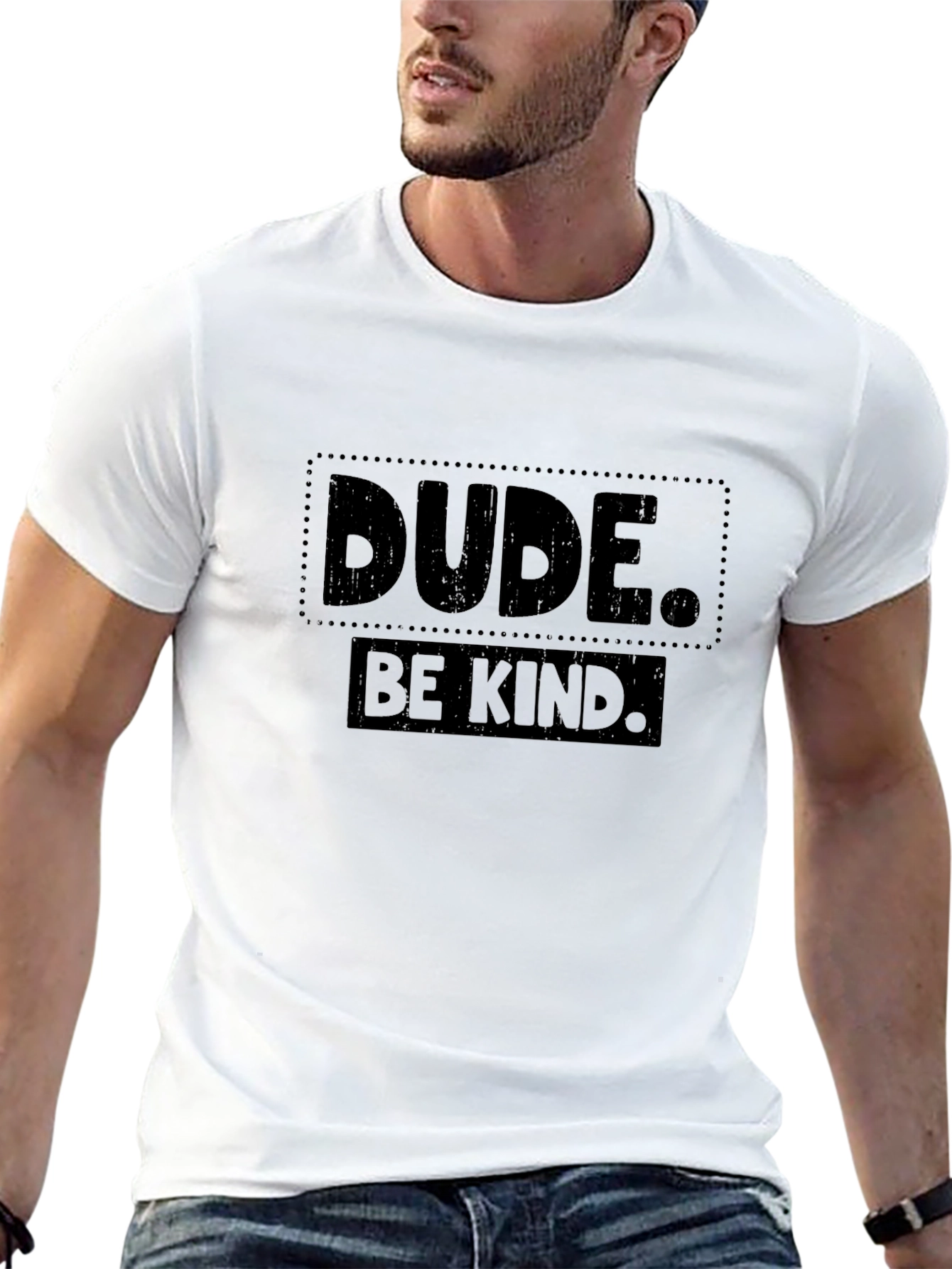 Dude Be Kind Graphic Tee - Black Cotton T-Shirt