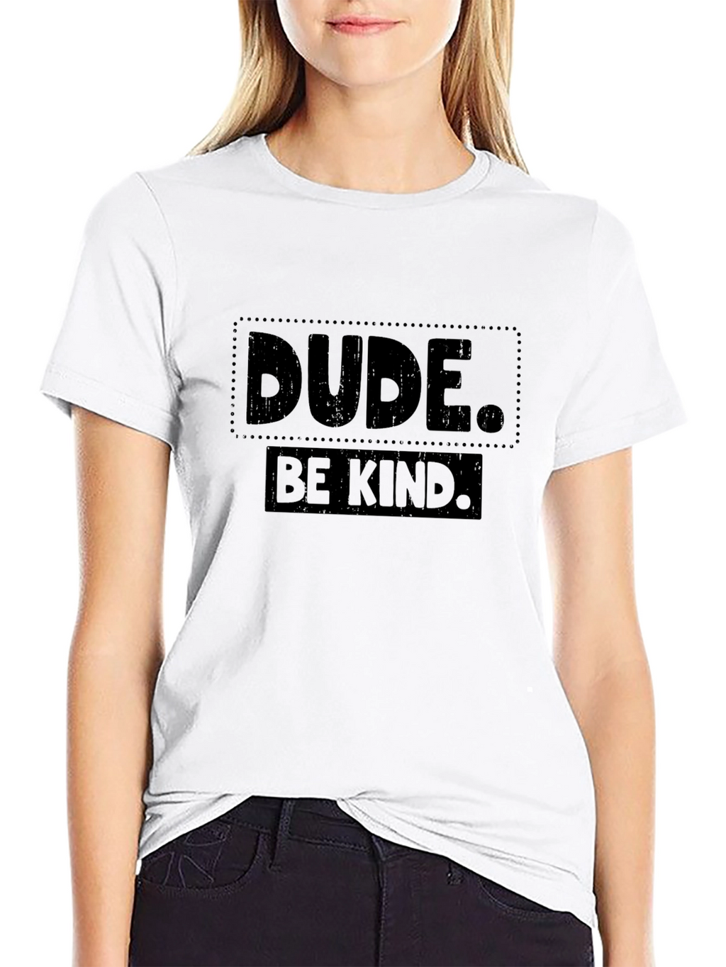 Dude Be Kind Graphic Tee - Black Cotton T-Shirt