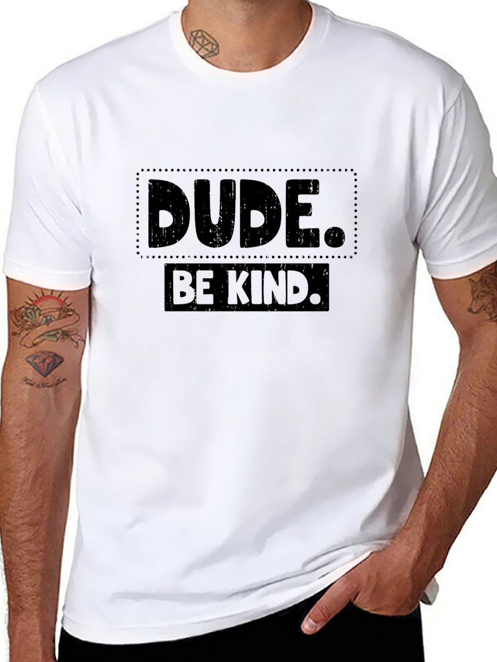 Dude Be Kind Graphic Tee - Black Cotton T-Shirt