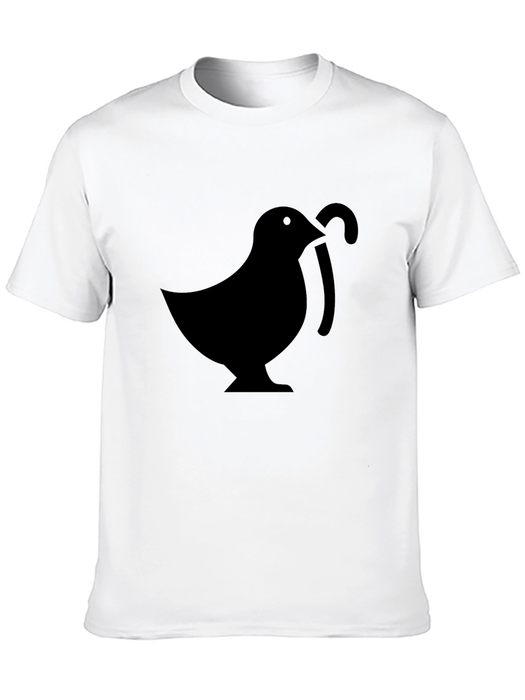 Mens Black T-Shirt with Bird & Cane Design