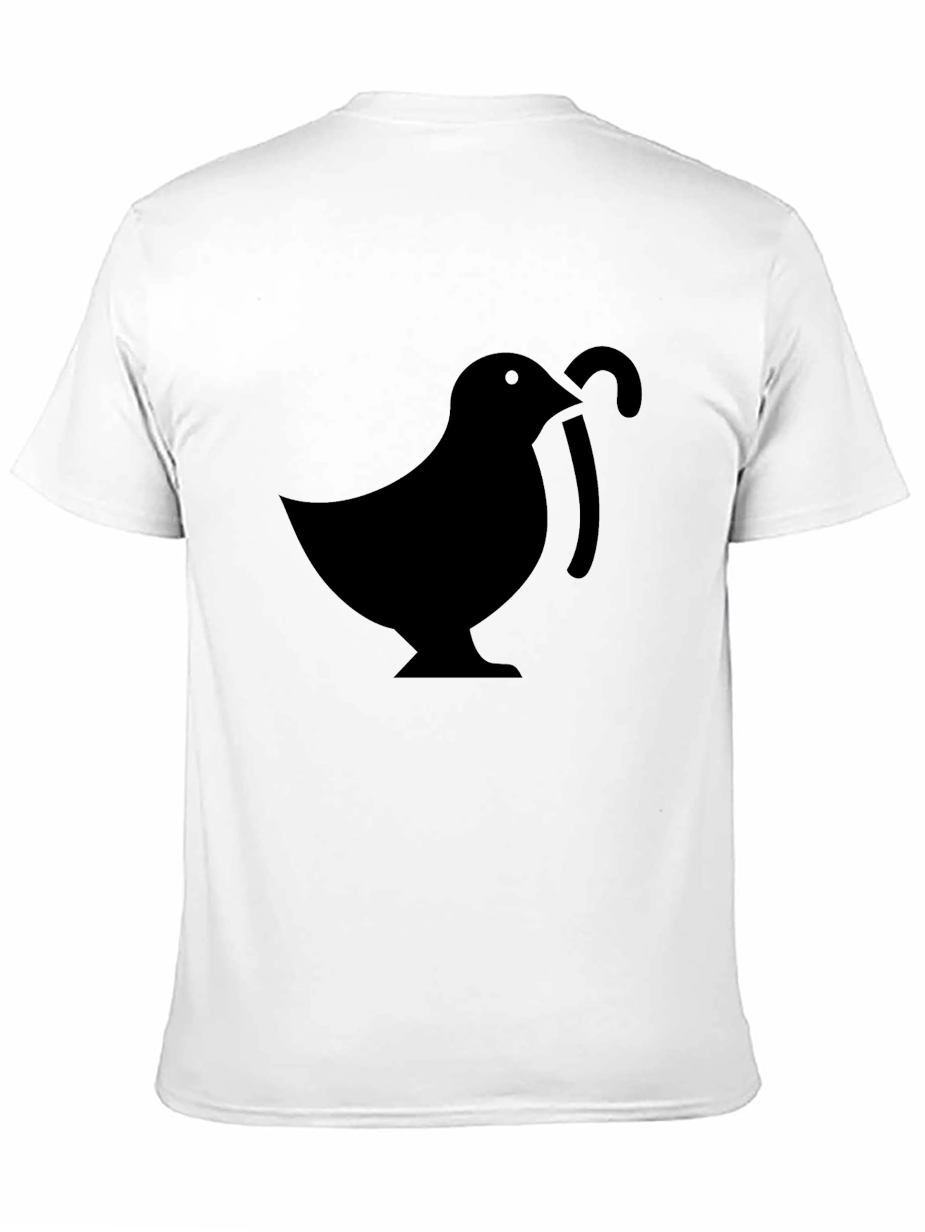 Mens Black T-Shirt with Bird & Cane Design