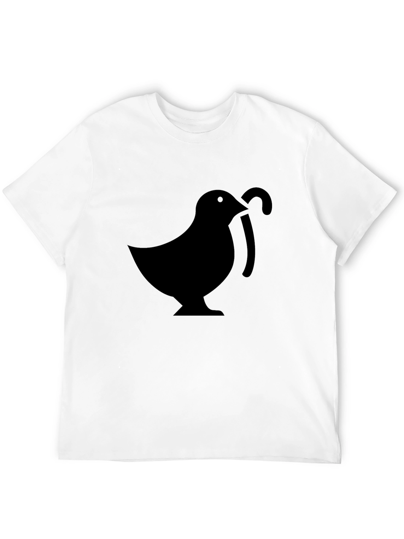 Mens Black T-Shirt with Bird & Cane Design