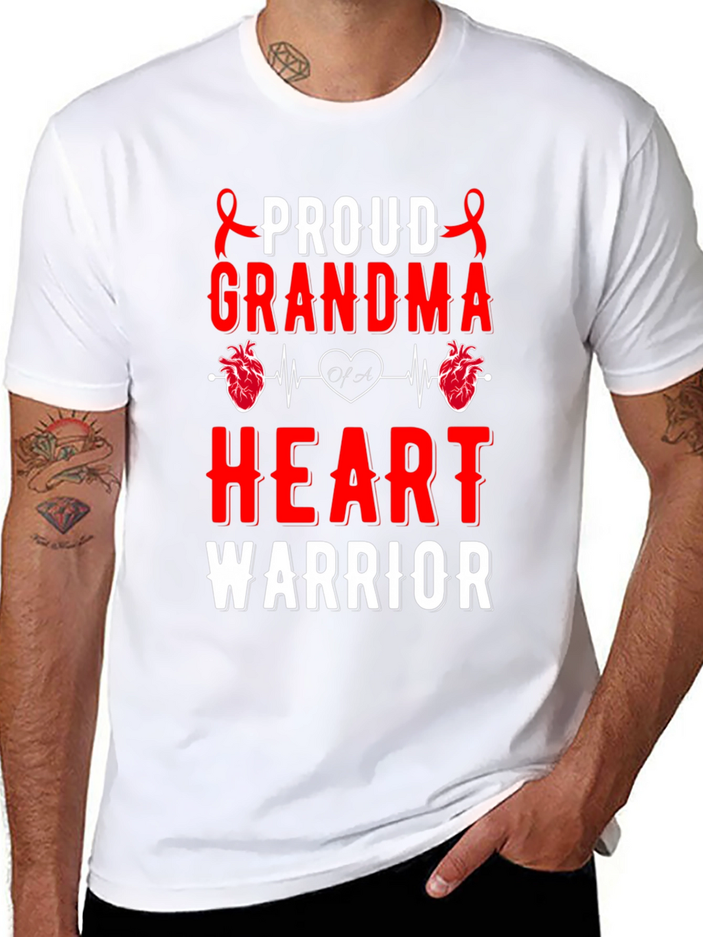 Proud Grandma Heart Warrior T-Shirt