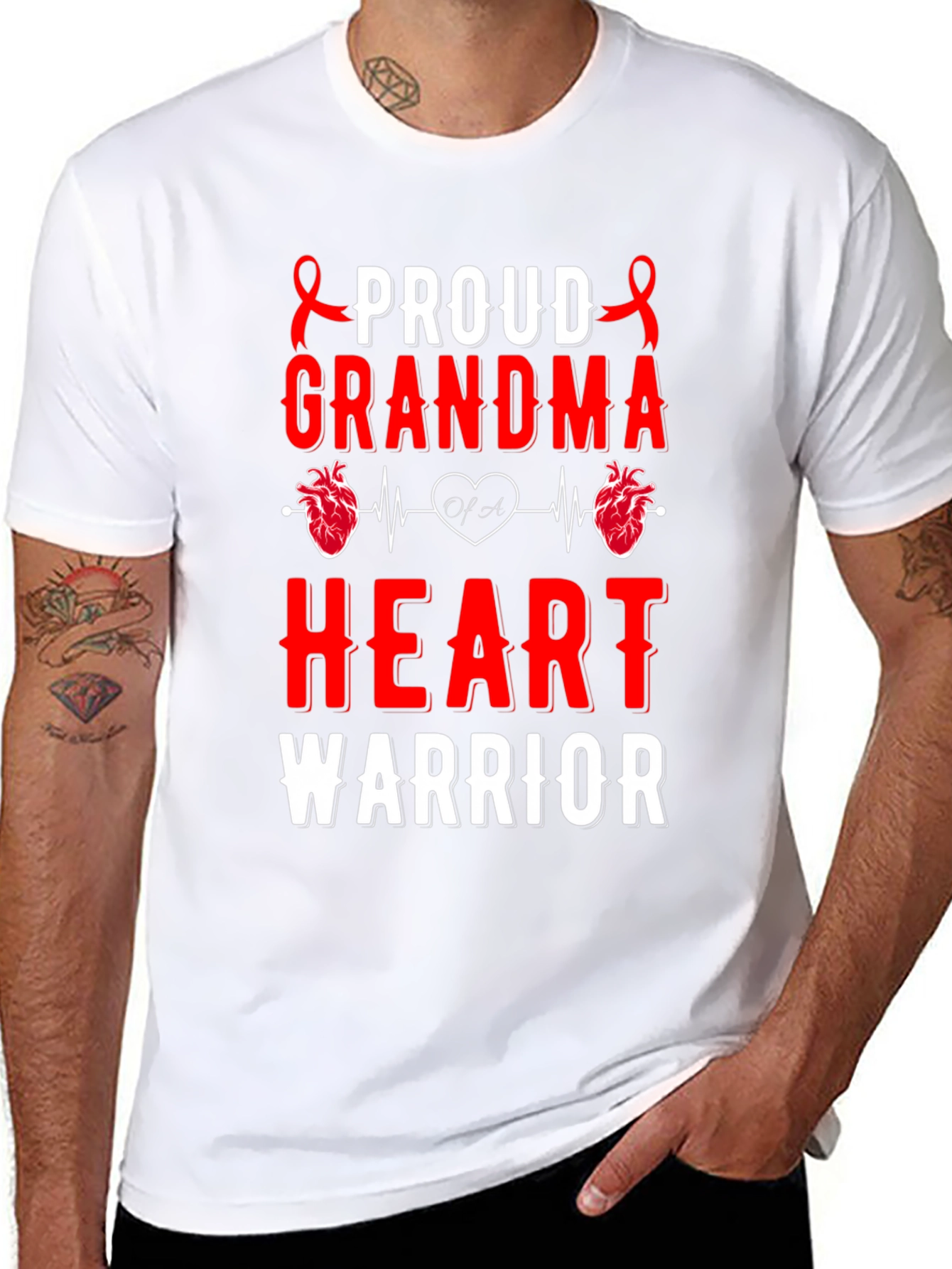Proud Grandma Heart Warrior T-Shirt