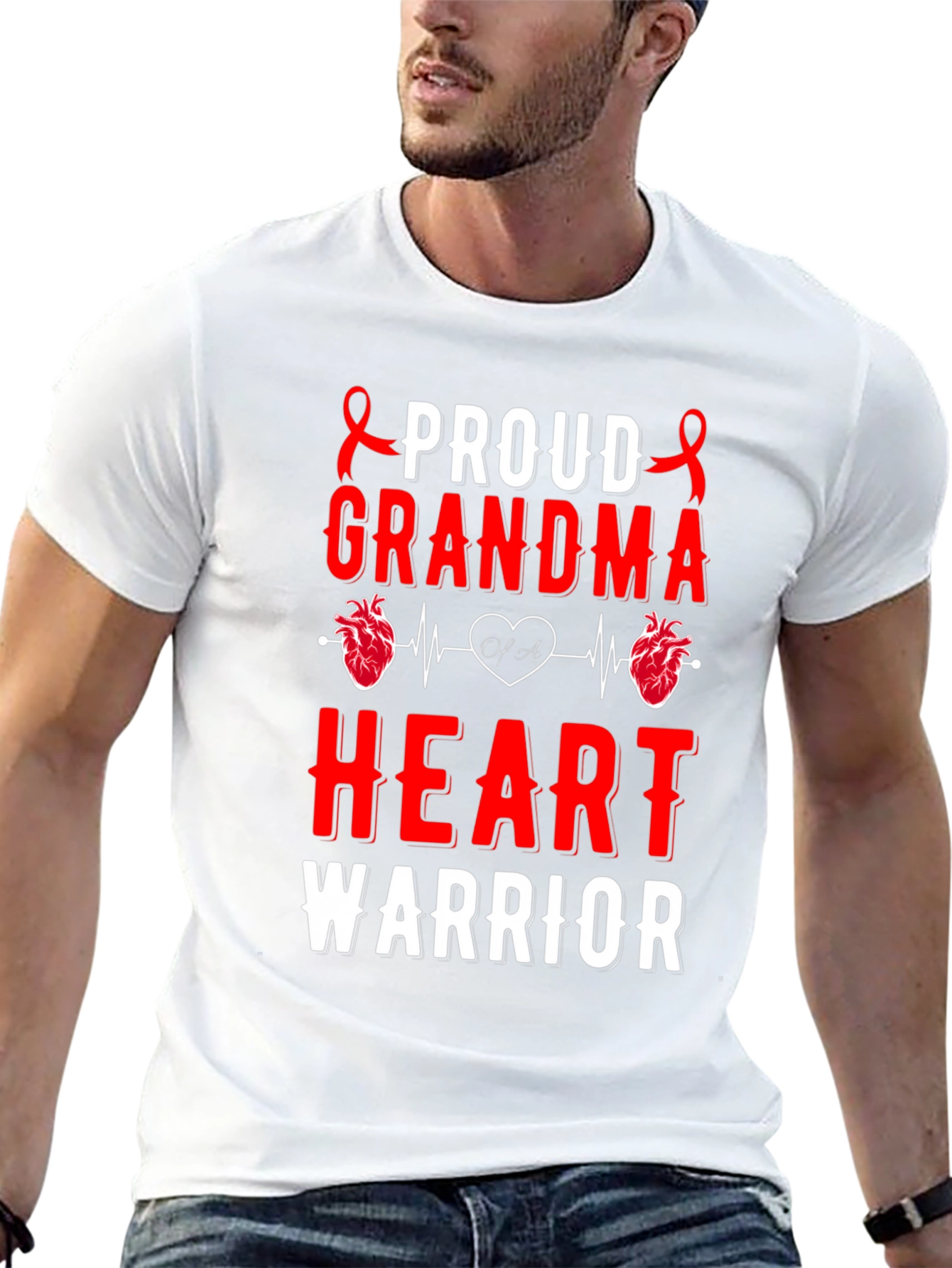 Proud Grandma Heart Warrior T-Shirt