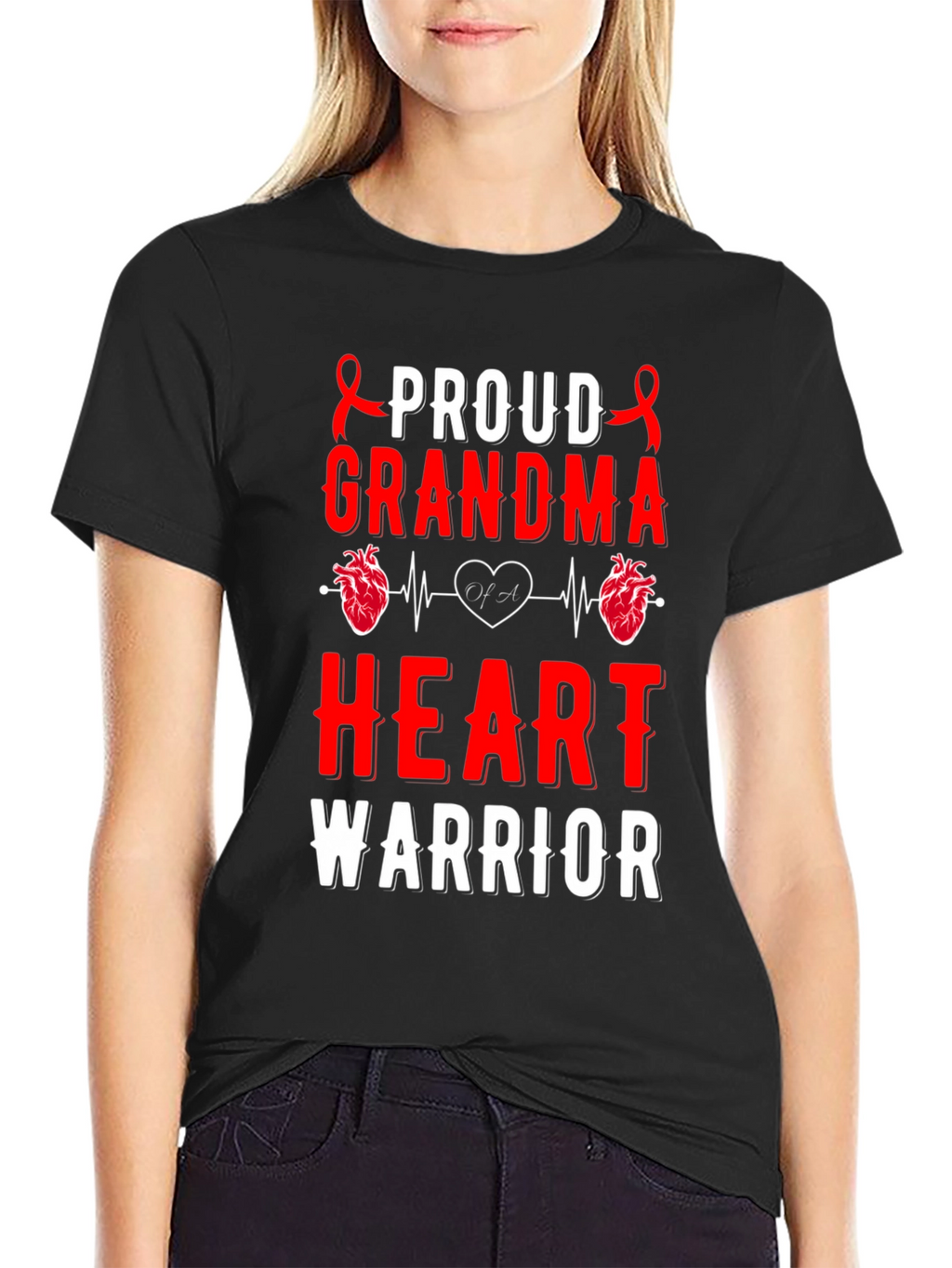 Proud Grandma Heart Warrior T-Shirt