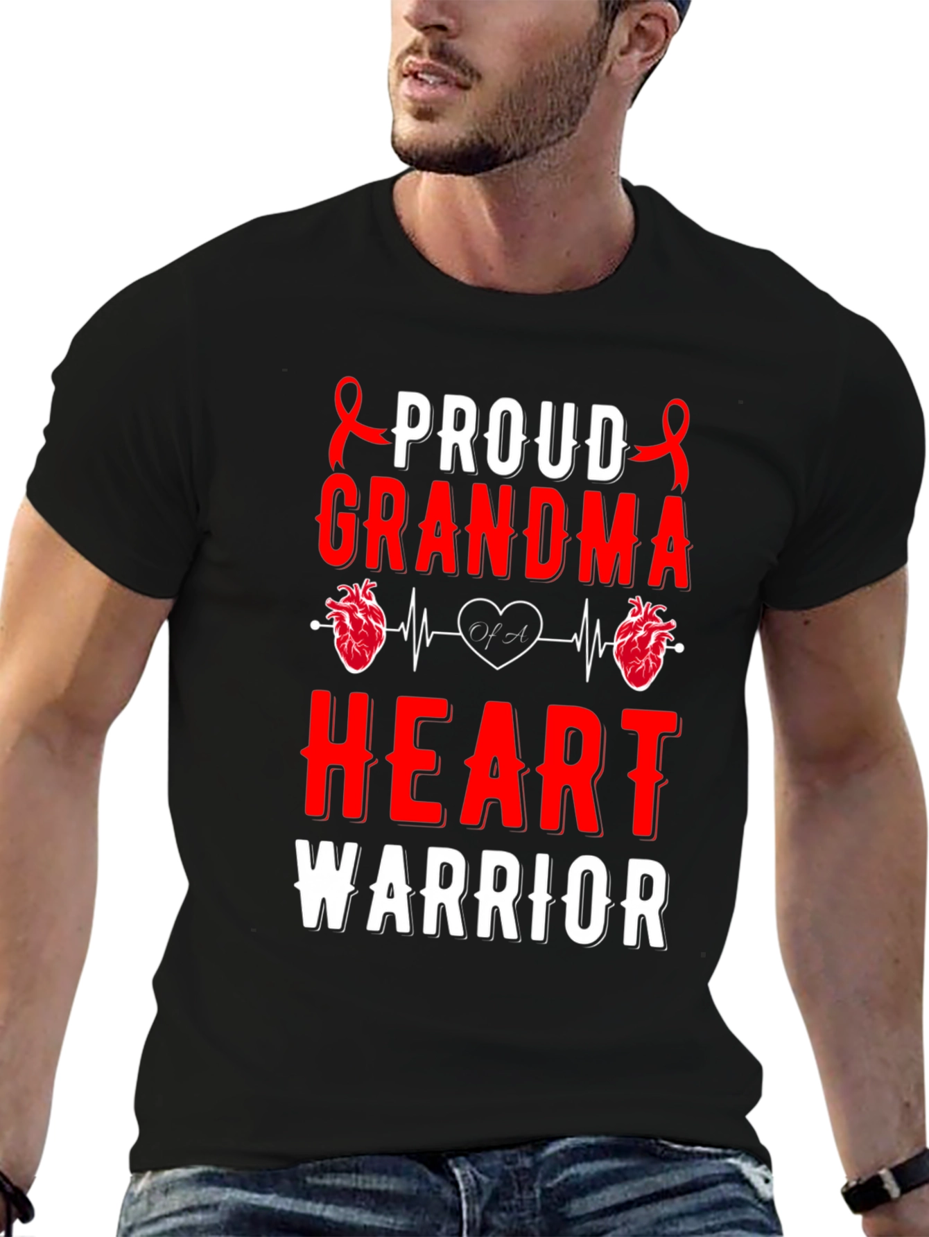 Proud Grandma Heart Warrior T-Shirt