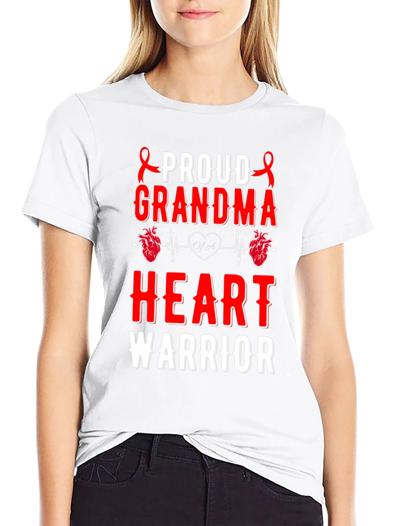 Proud Grandma Heart Warrior T-Shirt