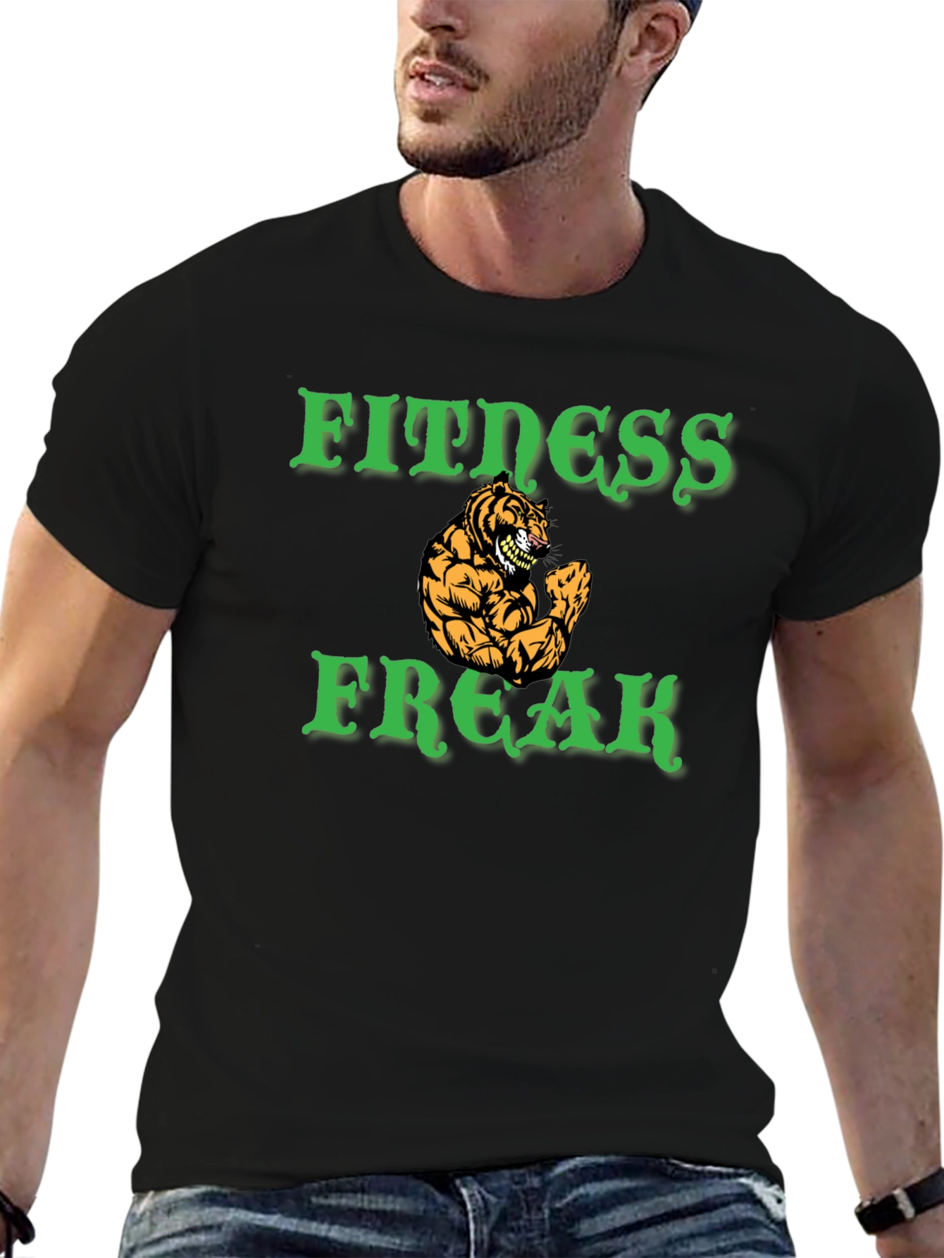 Fitness Freak Tiger Graphic Tee