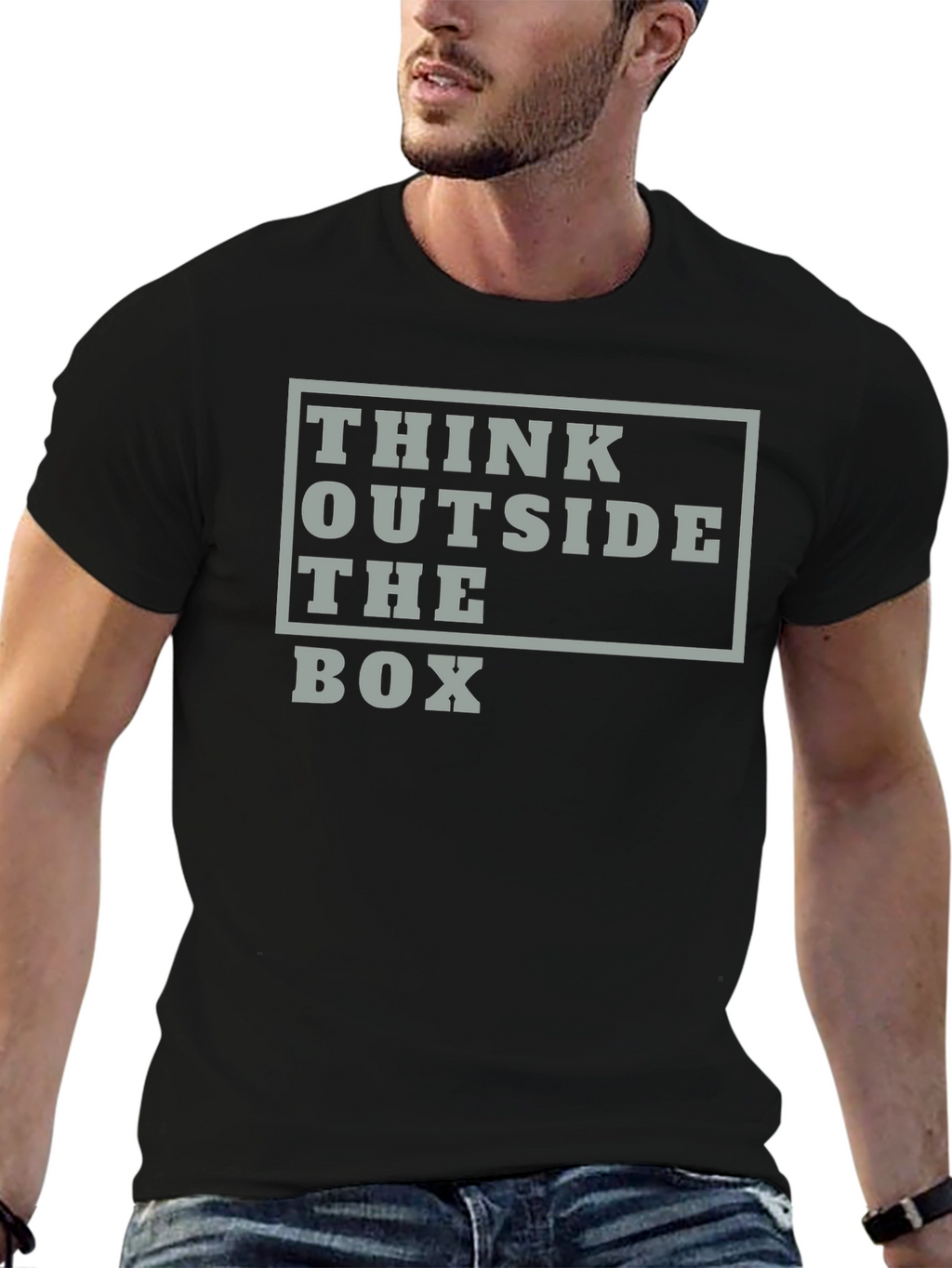 Think Outside the Box Graphic Tee - Black