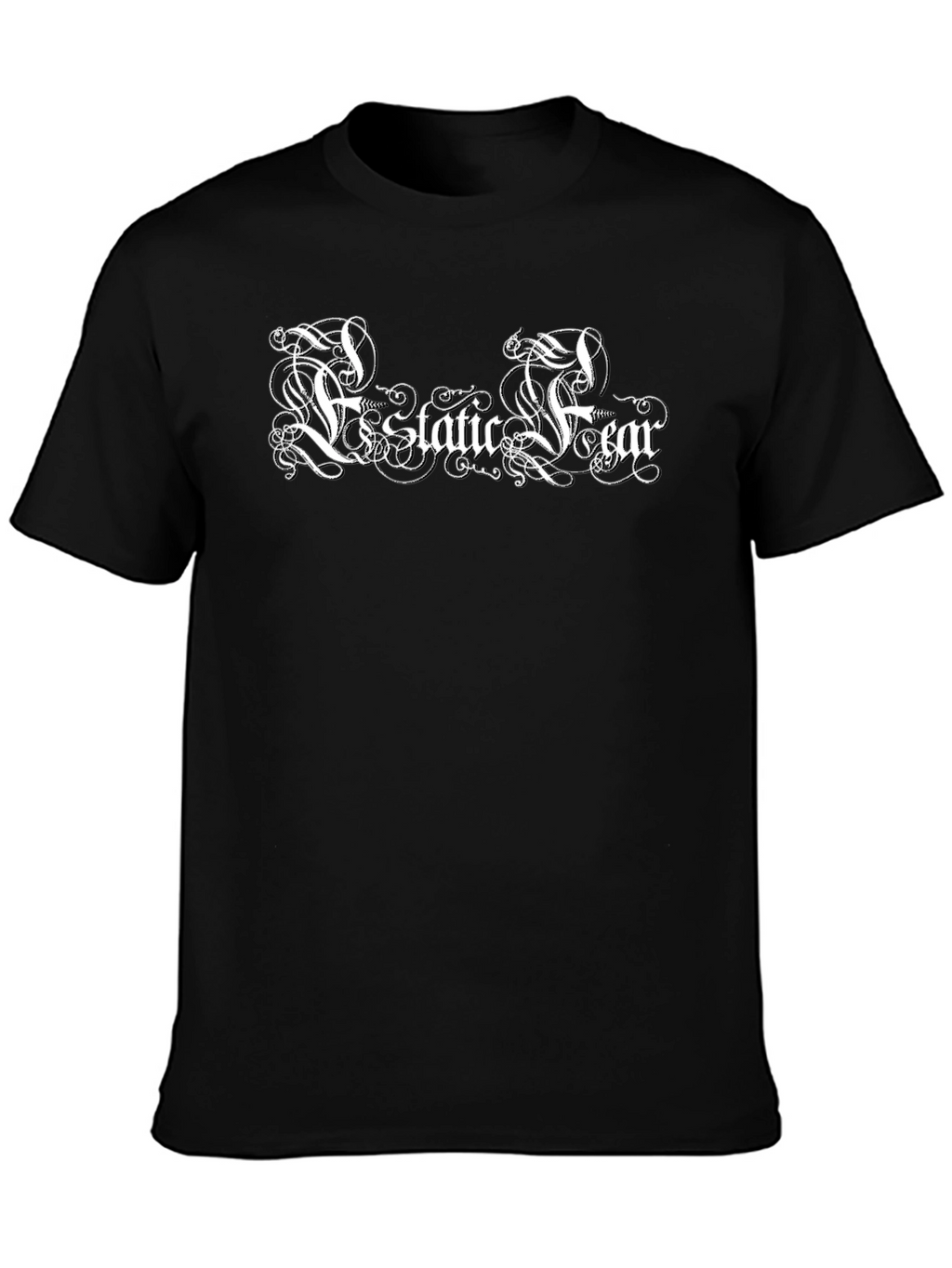 Ecstatic Fear Graphic Print Black T-Shirt