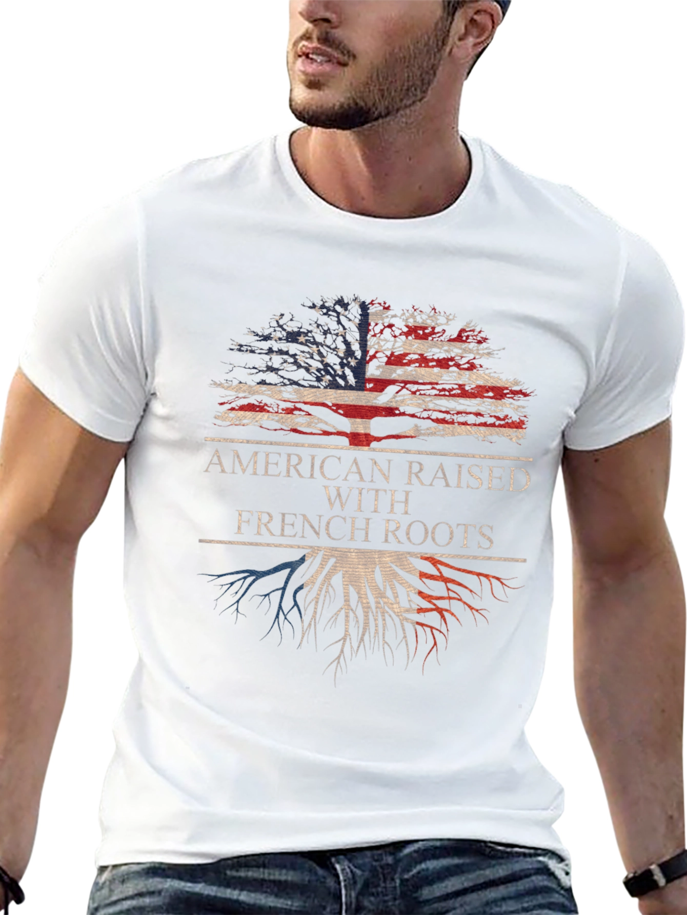 American Raised With French Roots Graphic Tee