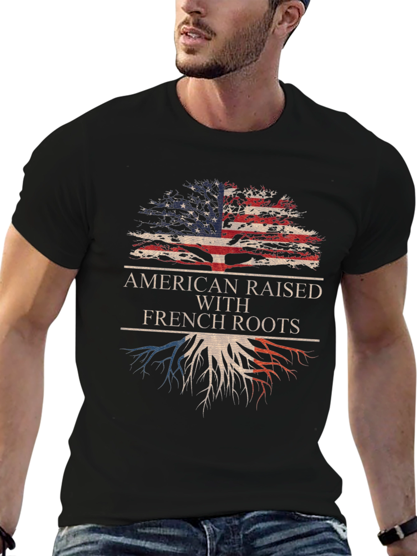 American Raised With French Roots Graphic Tee