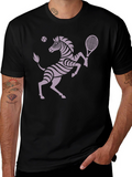 Zebra Tennis Player Graphic T-Shirt - Unique Design!