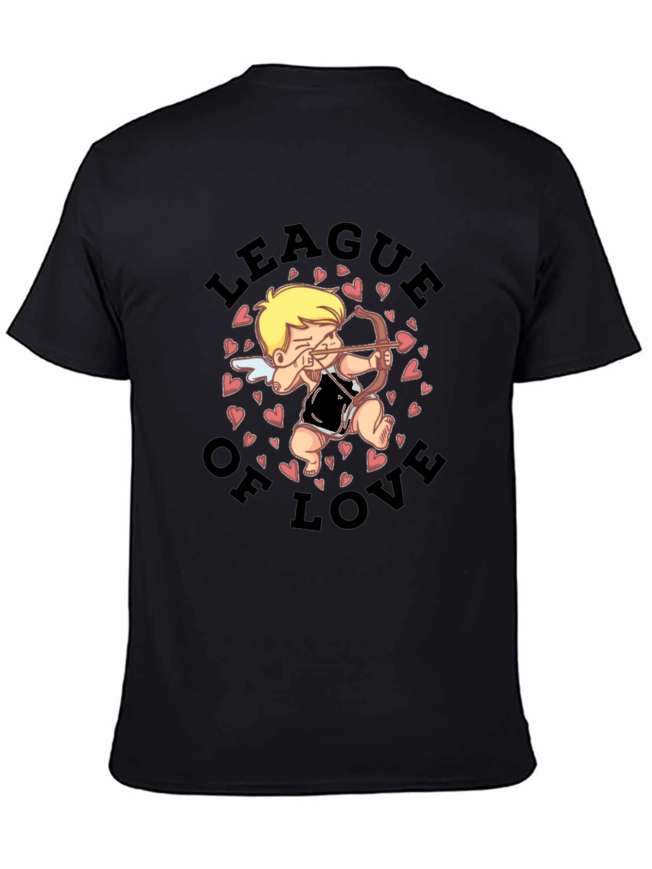 League of Love Cupid Graphic Black T-Shirt
