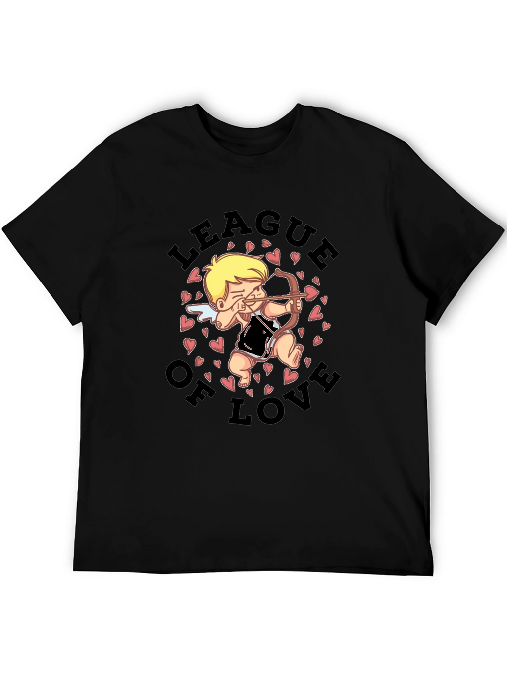 League of Love Cupid Graphic Black T-Shirt