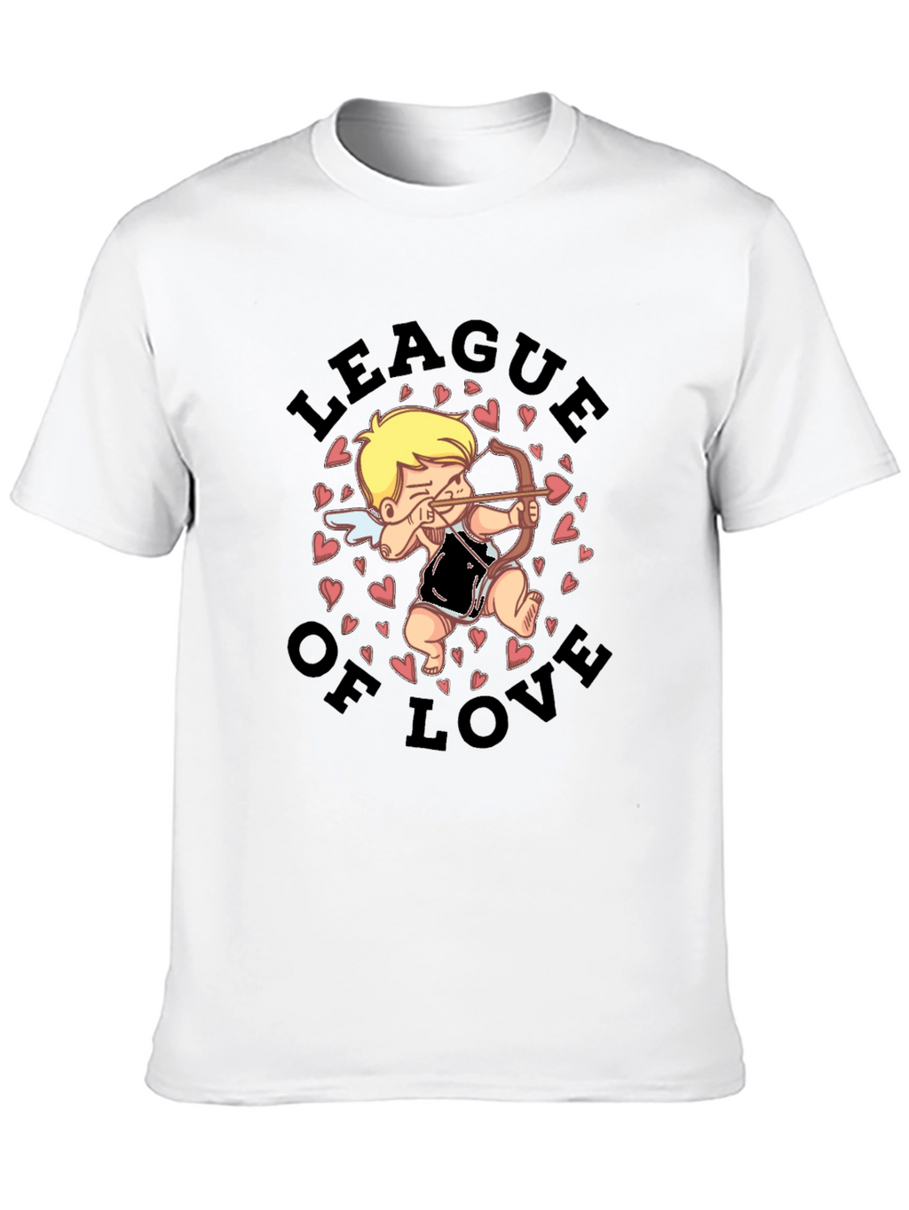 League of Love Cupid Graphic Black T-Shirt