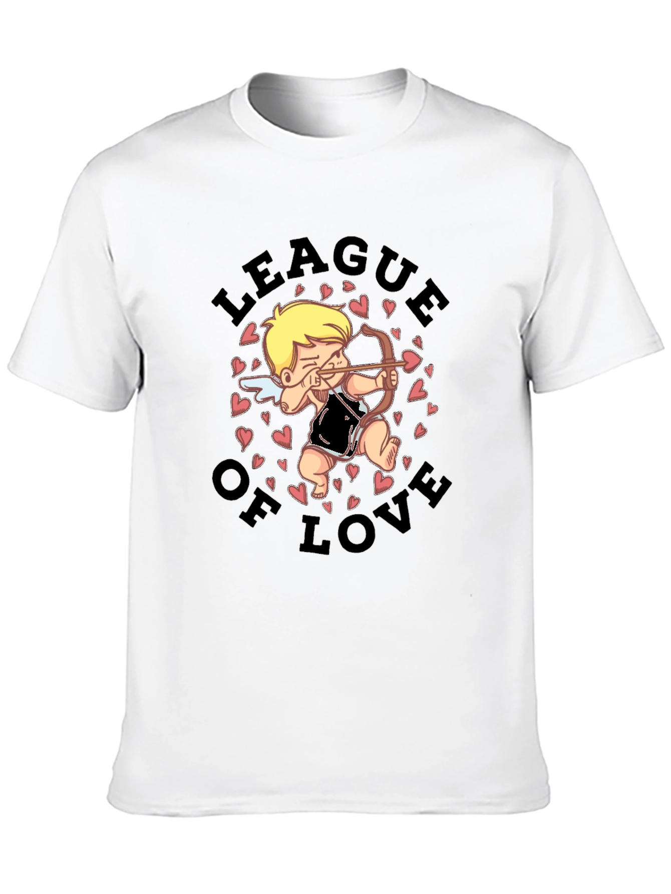 League of Love Cupid Graphic Black T-Shirt