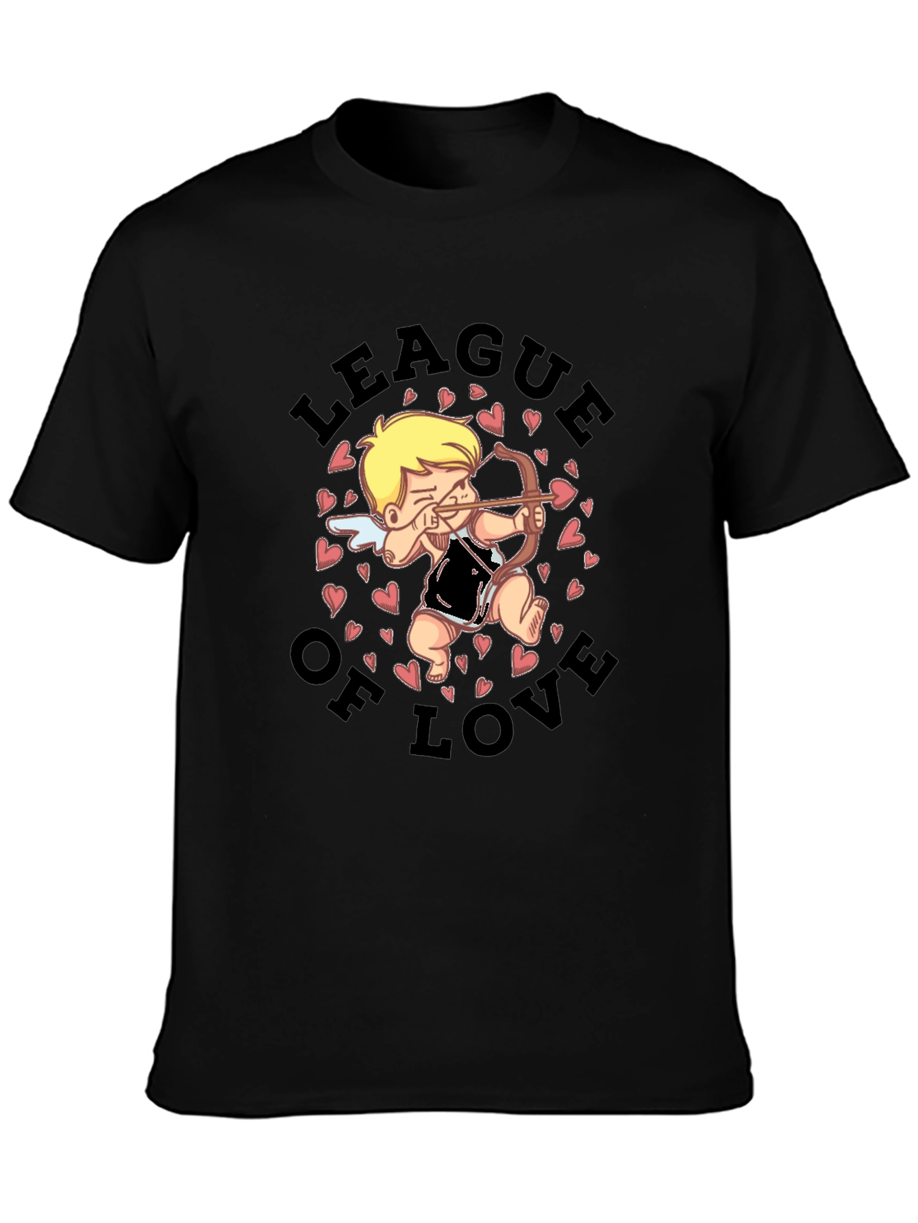 League of Love Cupid Graphic Black T-Shirt