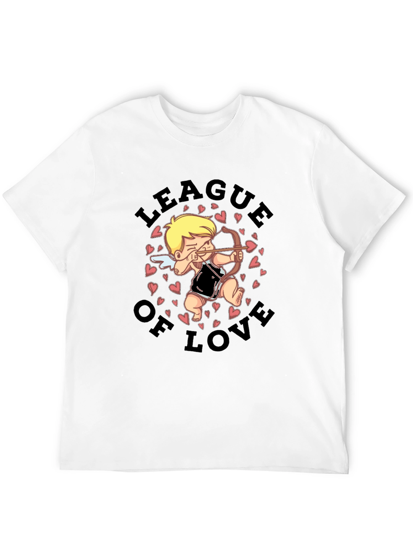 League of Love Cupid Graphic Black T-Shirt