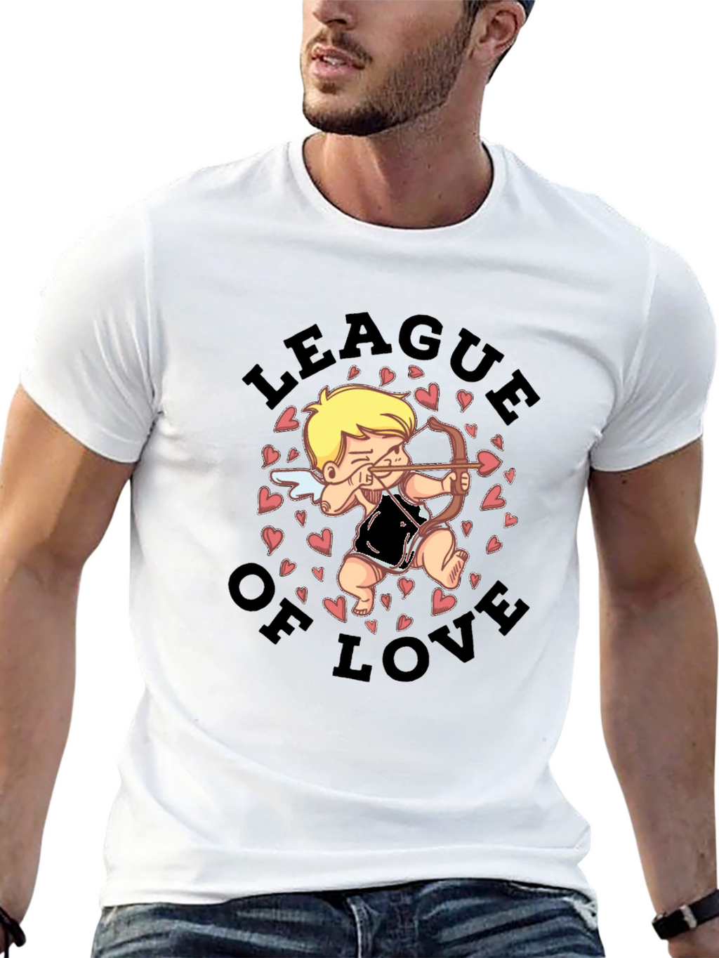 League of Love Cupid Graphic Black T-Shirt