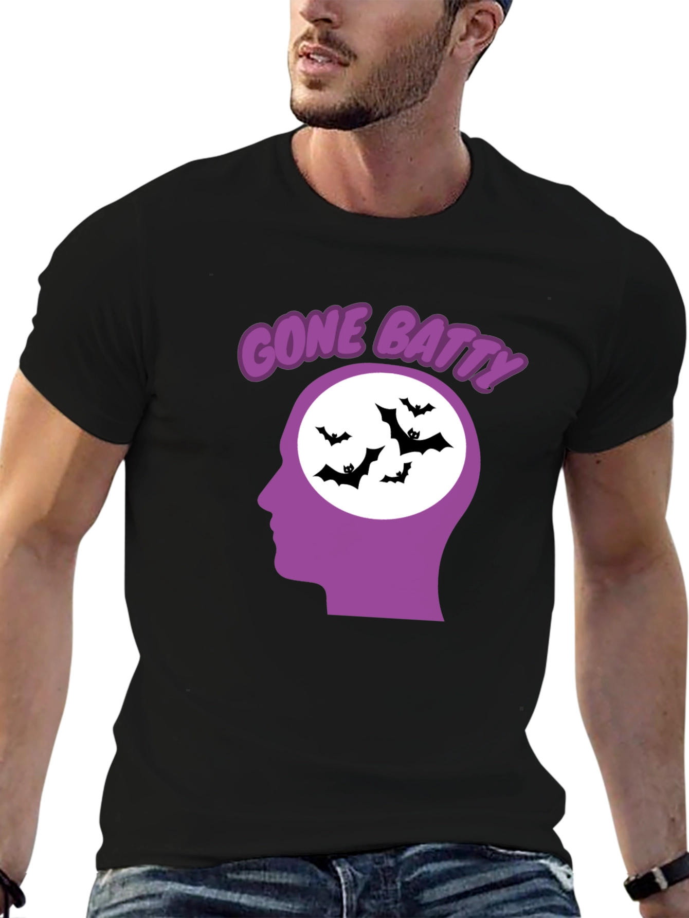 Gone Batty Graphic Tee - Quirky Halloween Shirt