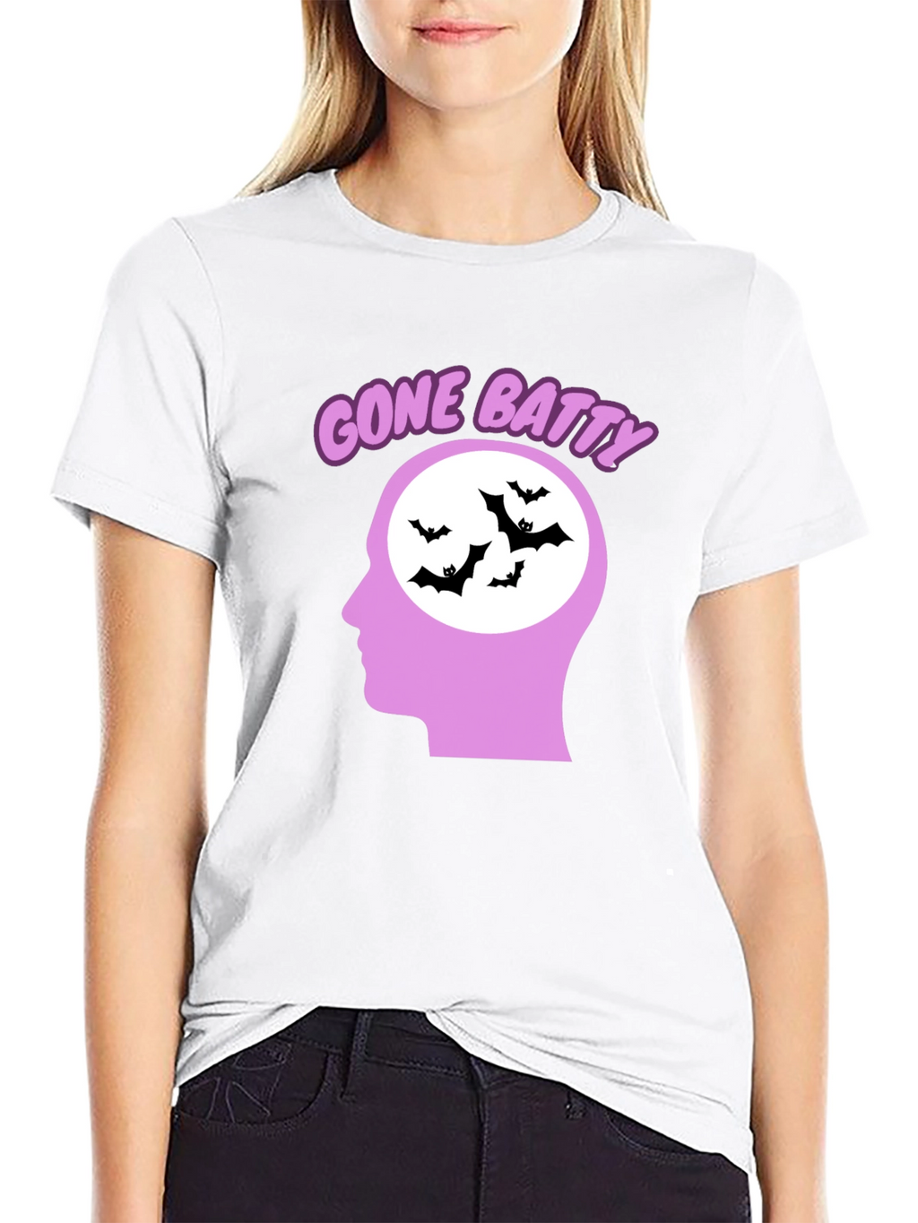 Gone Batty Graphic Tee - Quirky Halloween Shirt