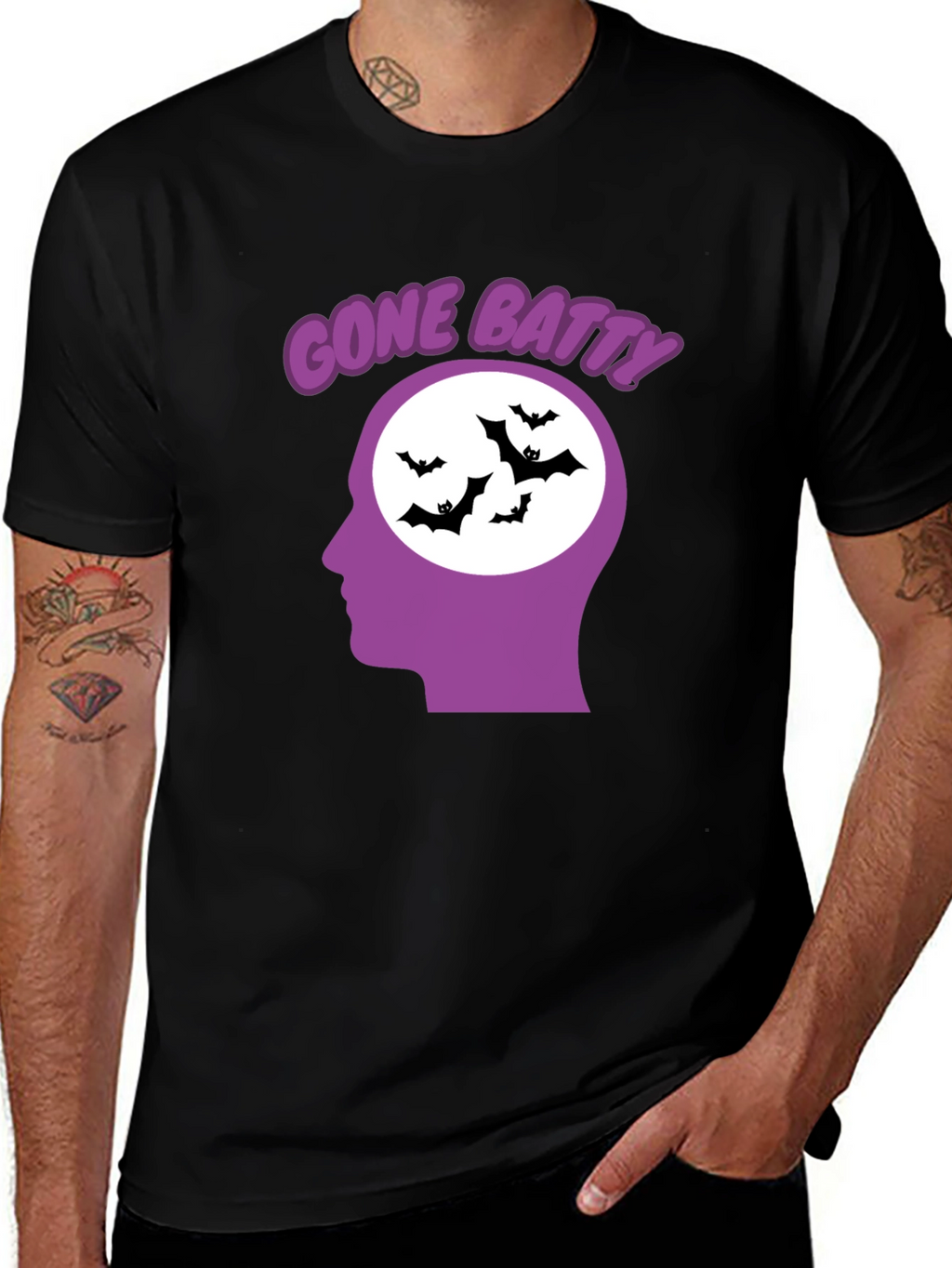 Gone Batty Graphic Tee - Quirky Halloween Shirt