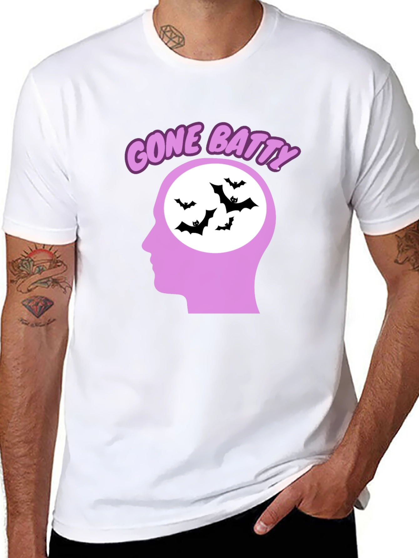 Gone Batty Graphic Tee - Quirky Halloween Shirt