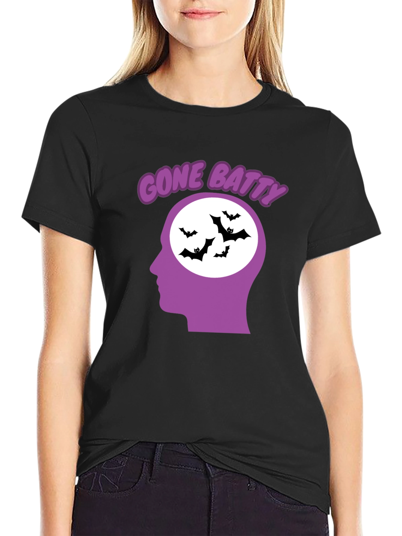 Gone Batty Graphic Tee - Quirky Halloween Shirt