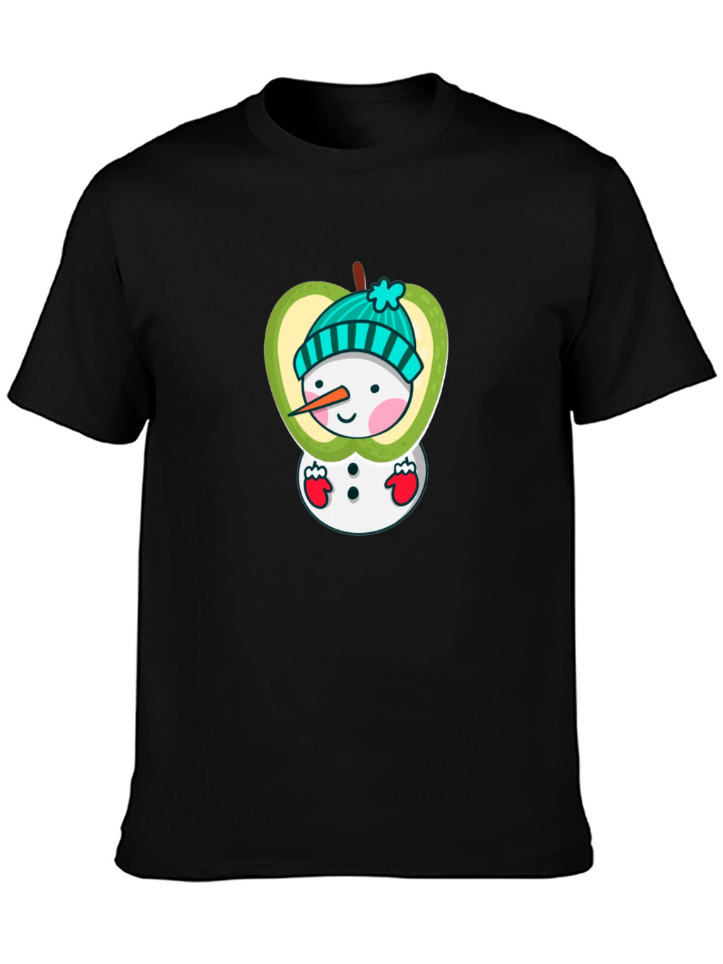 Snowman Apple Graphic Tee - Festive Winter Style