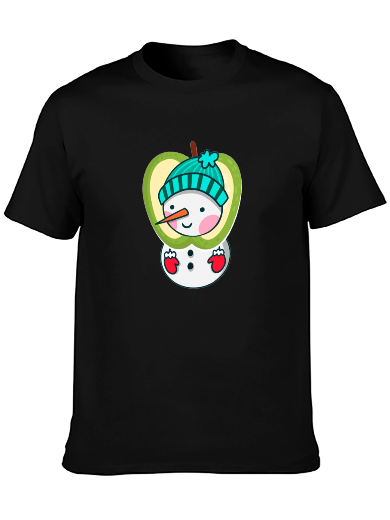 Snowman Apple Graphic Tee - Festive Winter Style