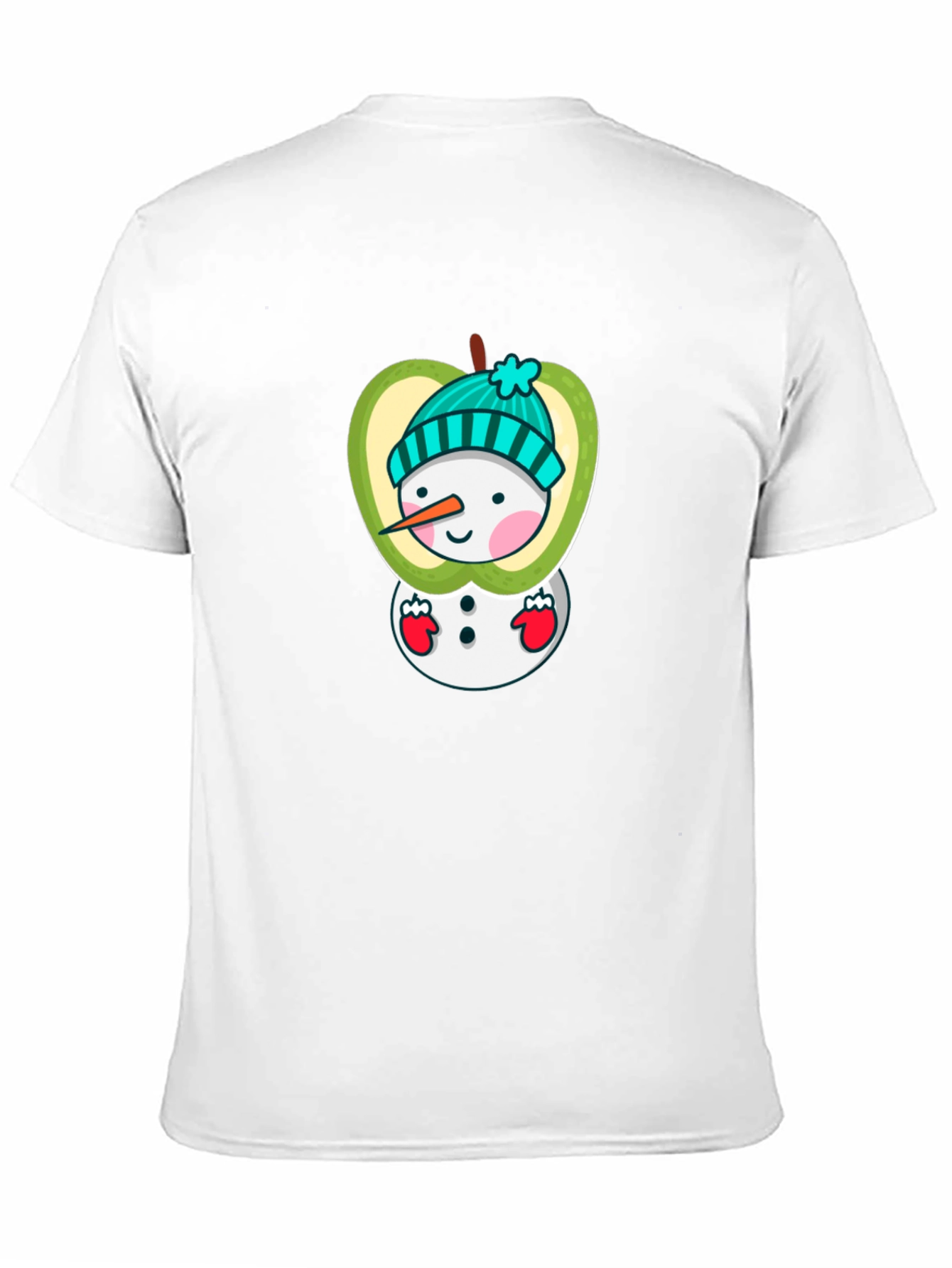 Snowman Apple Graphic Tee - Festive Winter Style