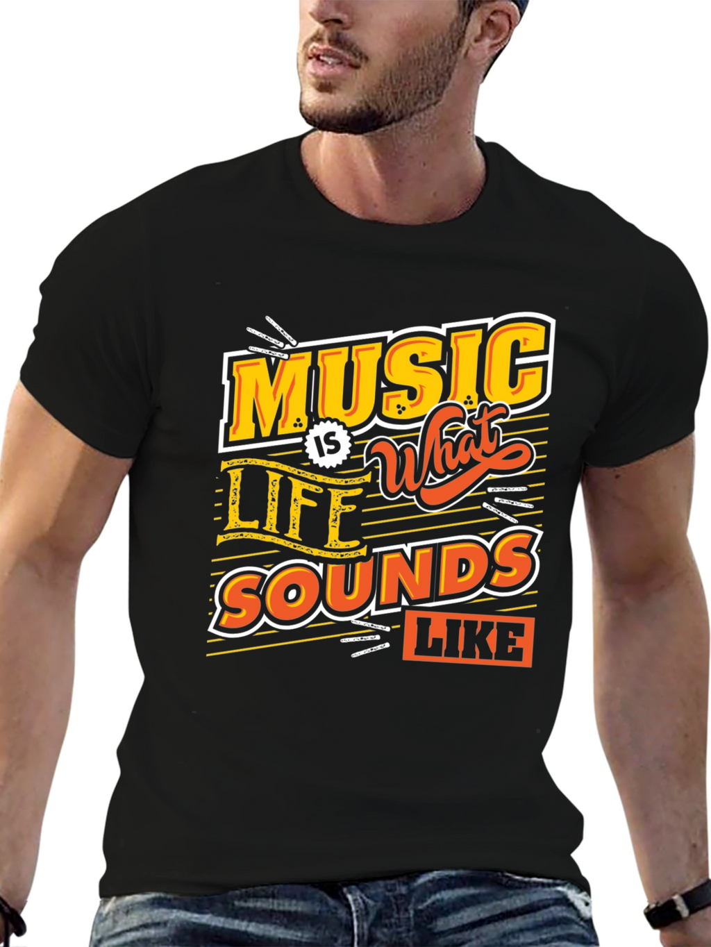 Music Is What Life Sounds Like Graphic Tee
