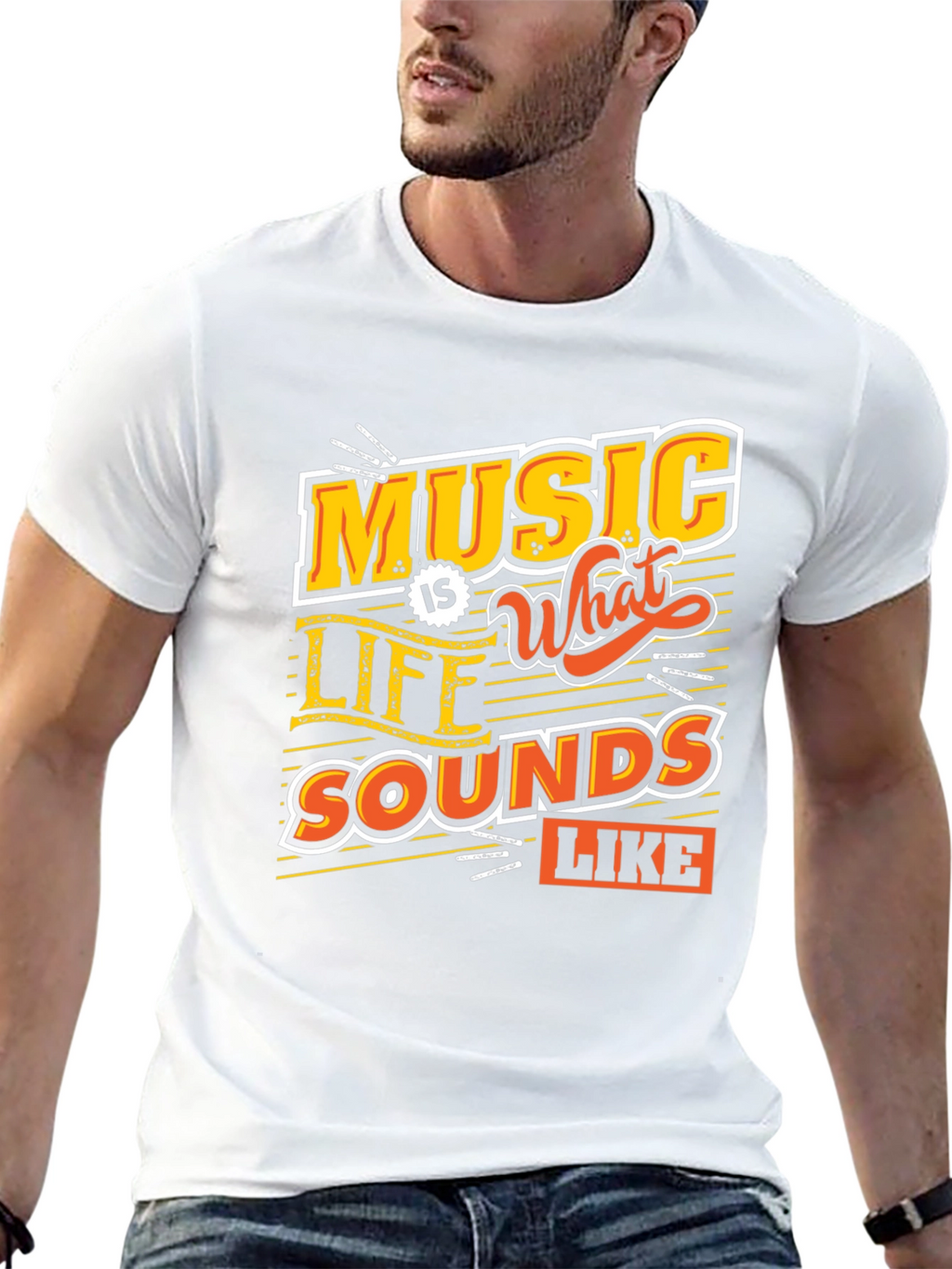 Music Is What Life Sounds Like Graphic Tee