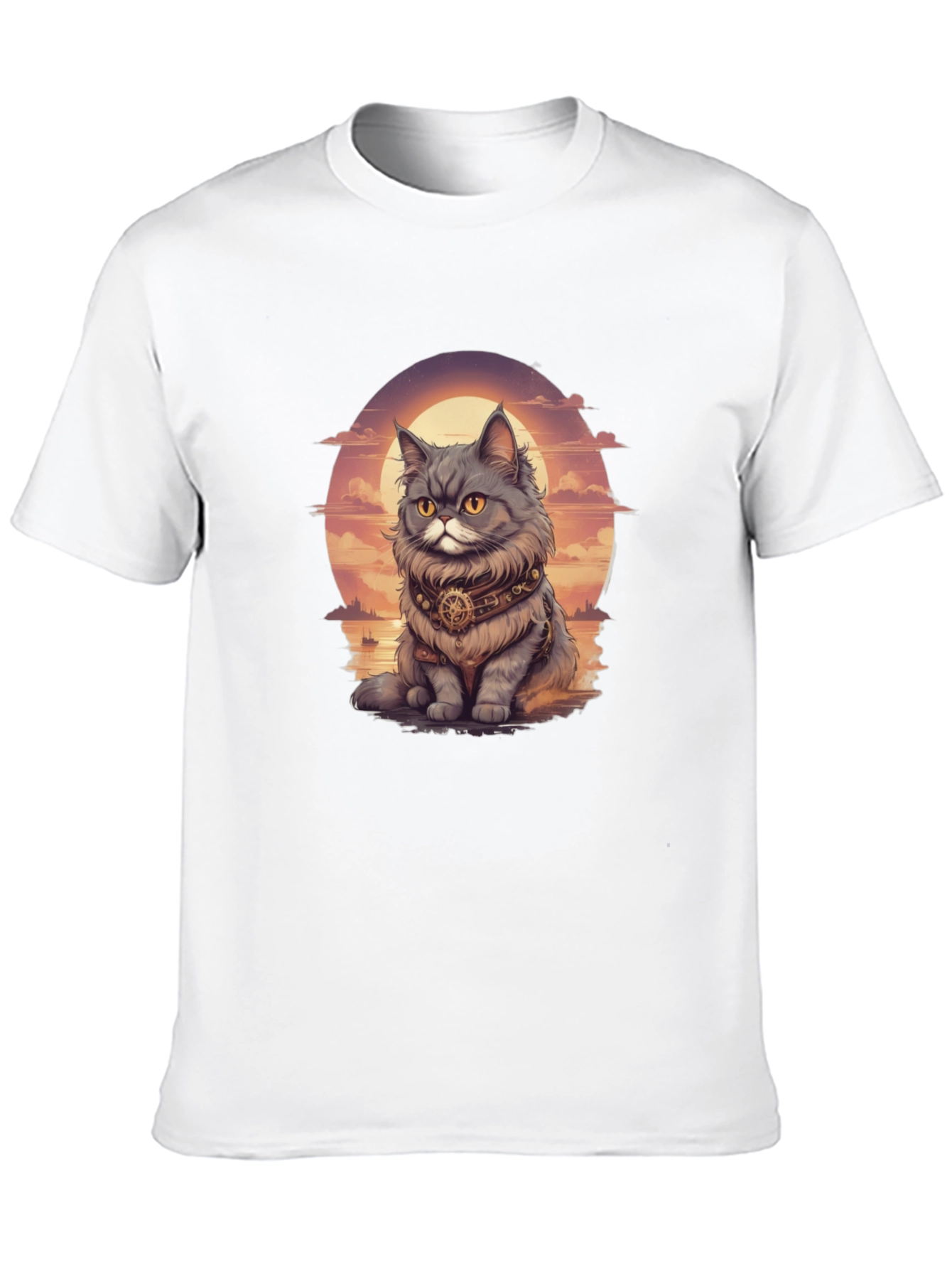 Steampunk Cat T-Shirt - Unique Graphic Tee