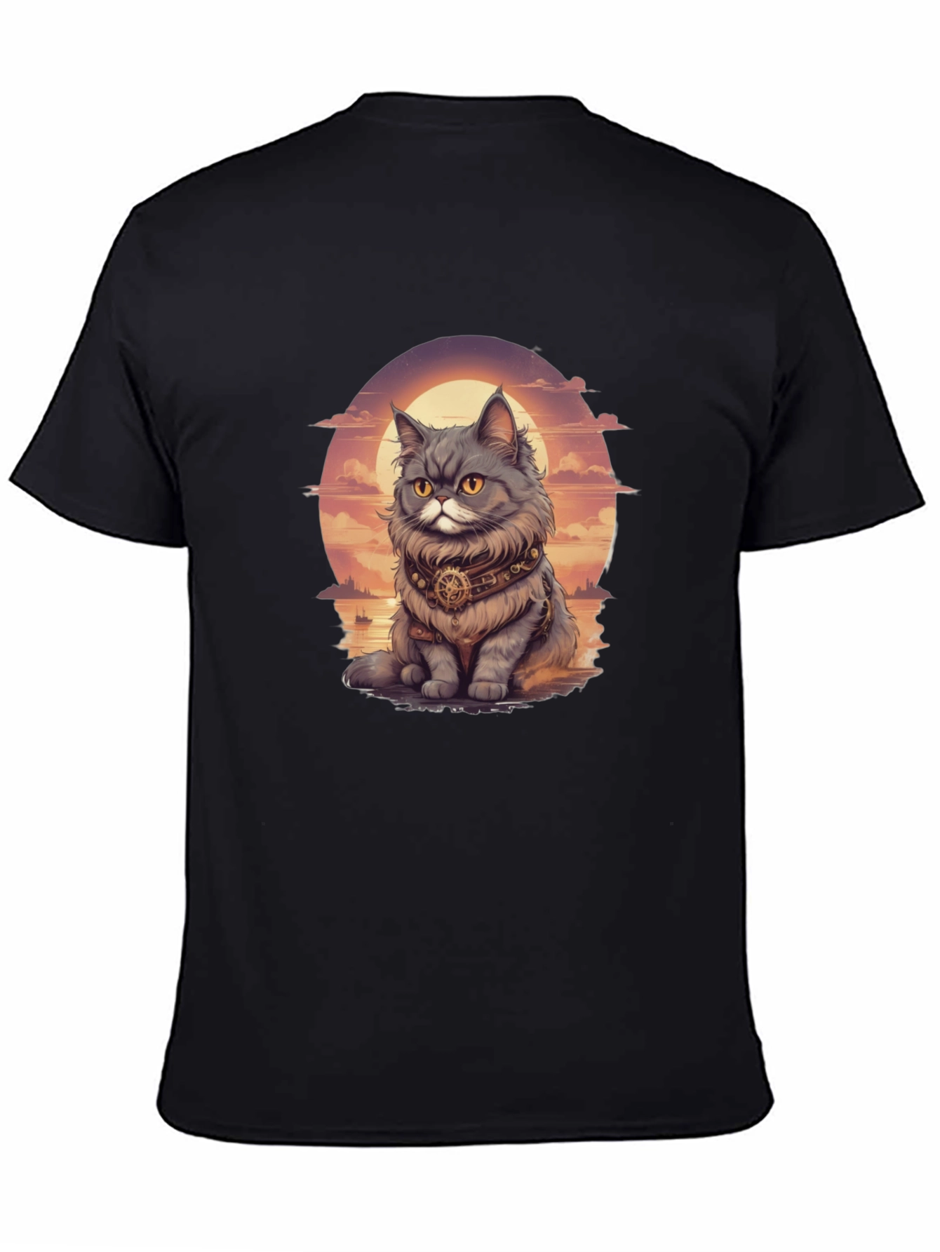 Steampunk Cat T-Shirt - Unique Graphic Tee