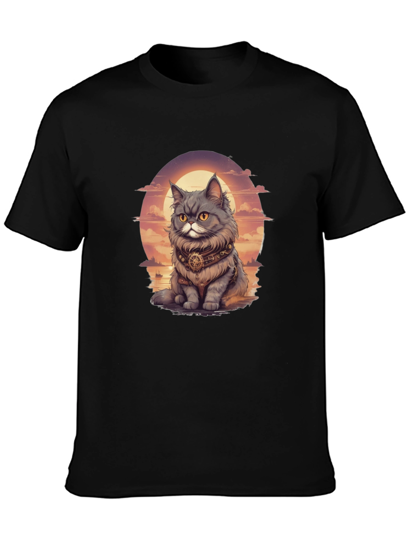 Steampunk Cat T-Shirt - Unique Graphic Tee