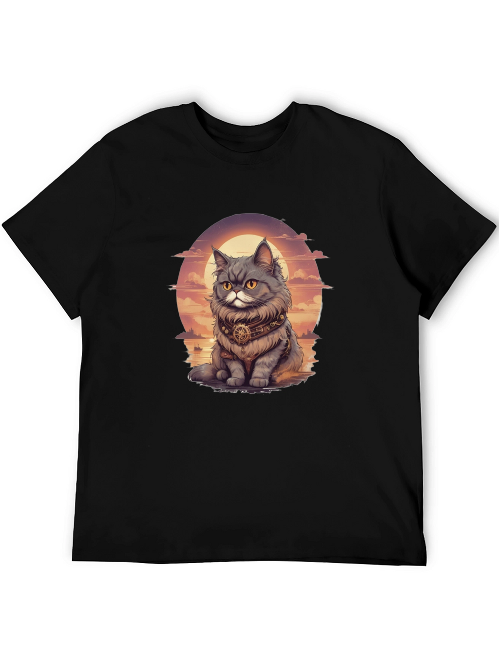 Steampunk Cat T-Shirt - Unique Graphic Tee