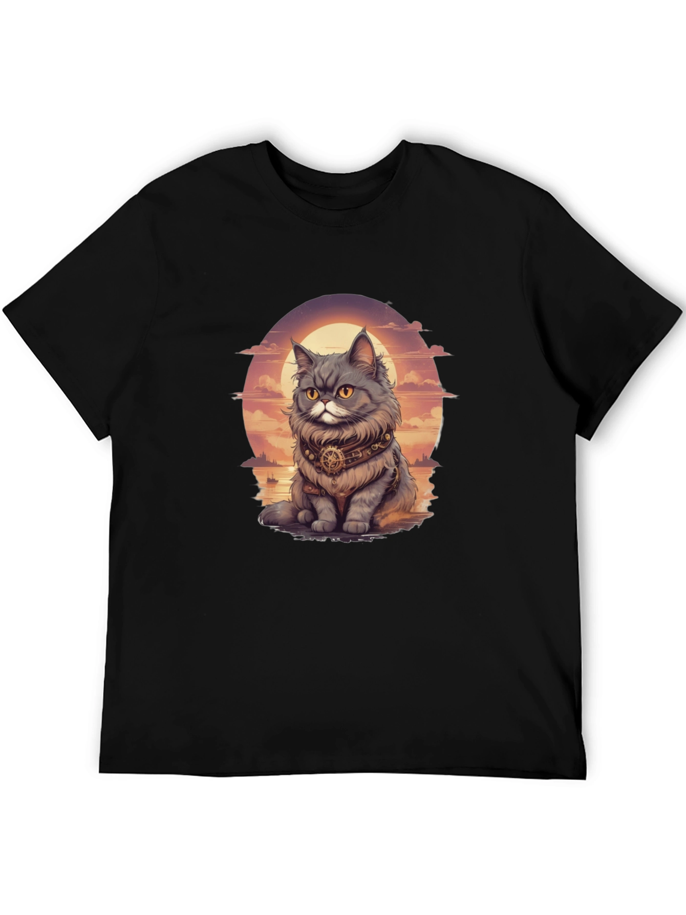 Steampunk Cat T-Shirt - Unique Graphic Tee