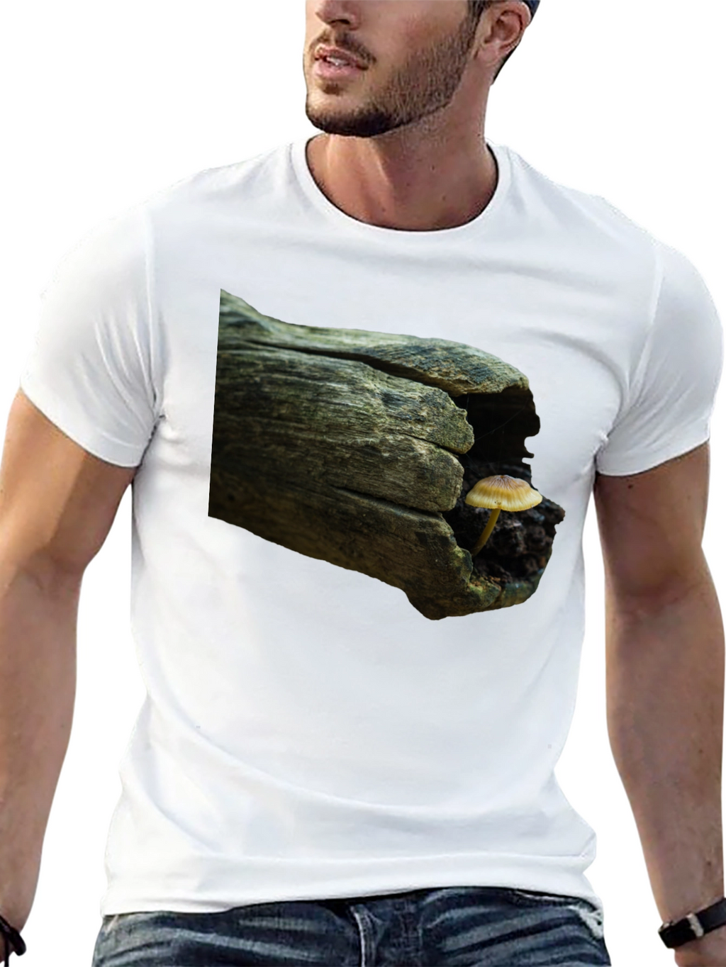 Mushroom Log Graphic Tee - Nature Inspired T-Shirt