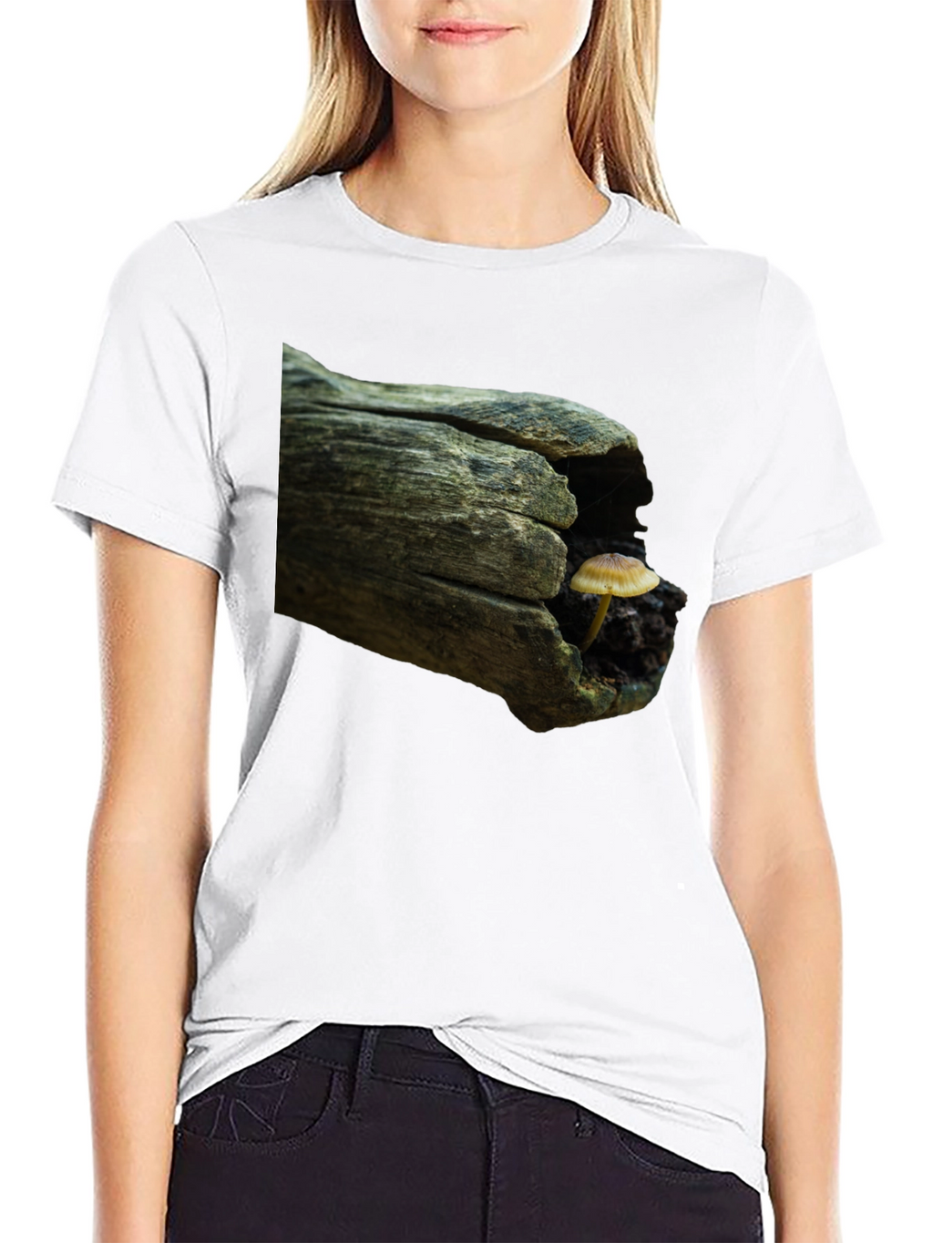 Mushroom Log Graphic Tee - Nature Inspired T-Shirt