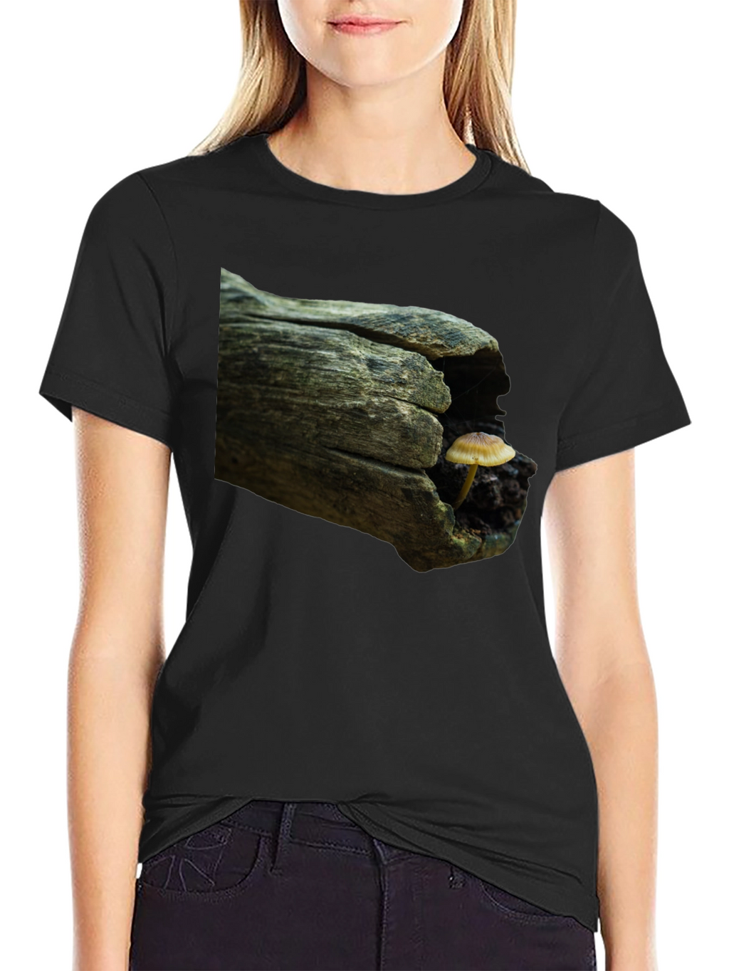 Mushroom Log Graphic Tee - Nature Inspired T-Shirt