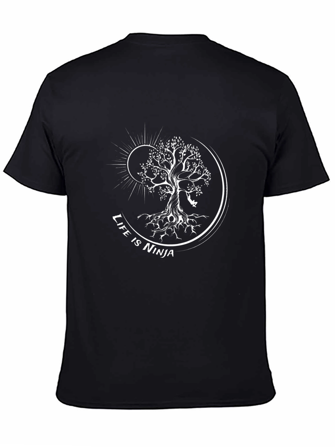 Life is Ninja Tree Graphic Tee - Black