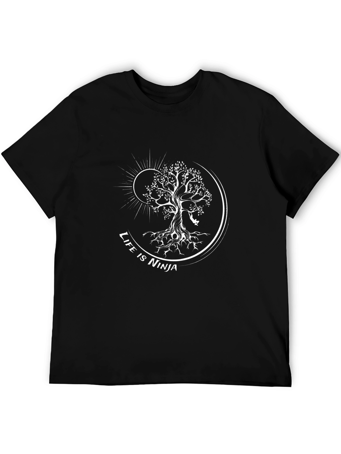 Life is Ninja Tree Graphic Tee - Black