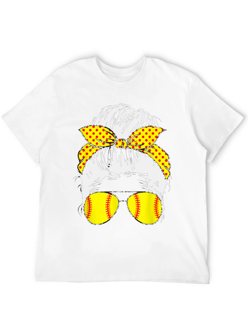Softball Messy Bun T-Shirt