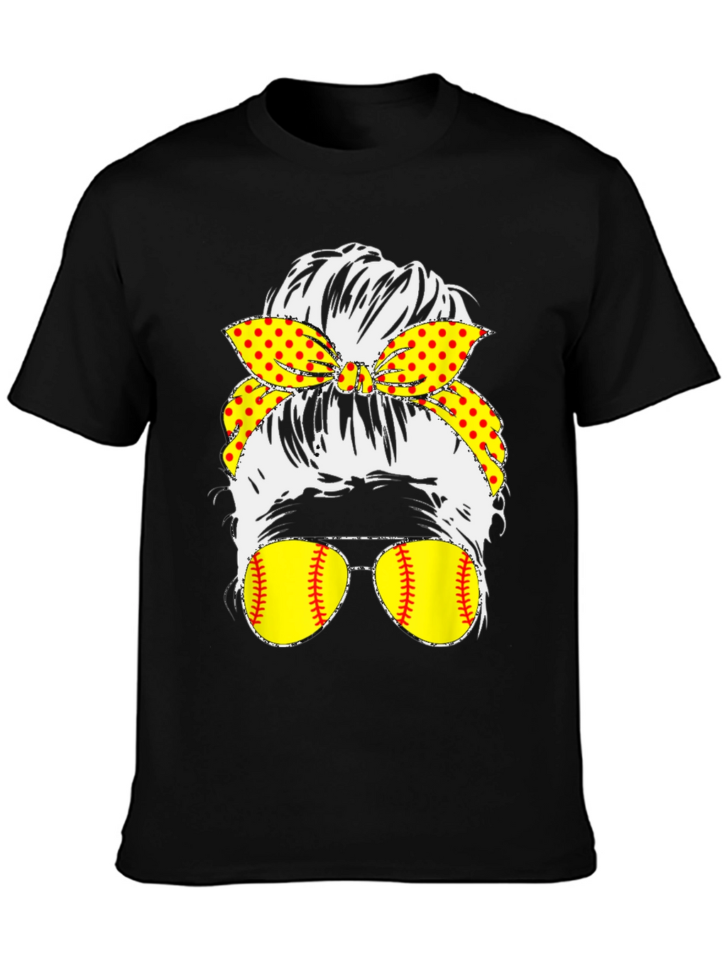 Softball Messy Bun T-Shirt